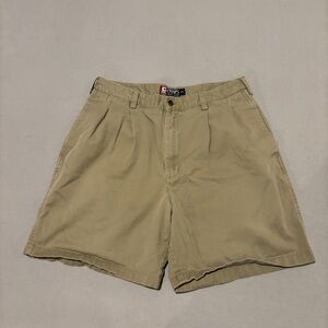 Chaps Ralph Lauren Chino Pleated Shorts Mens 34 Beige Casual Preppy Summer Golf
